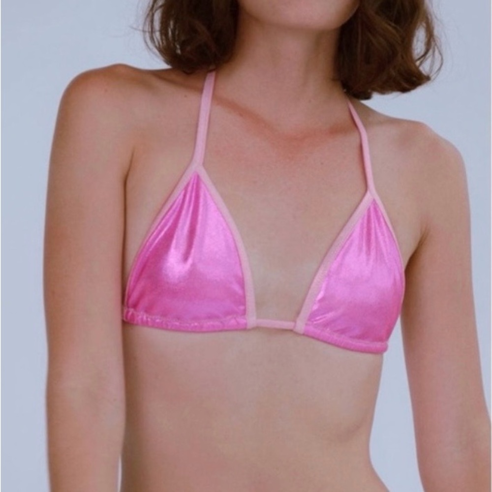 THE MIGHTY COMPANY Pink Blue Green Metallic Bikini - Picture 2 of 9